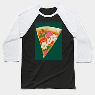 Floral Pizza Baseball T-Shirt